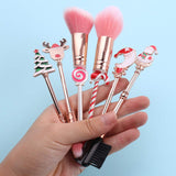 Holiday Christmas Makeup Brushes Set with Drawstring Bag_3