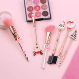 Holiday Christmas Makeup Brushes Set with Drawstring Bag_4